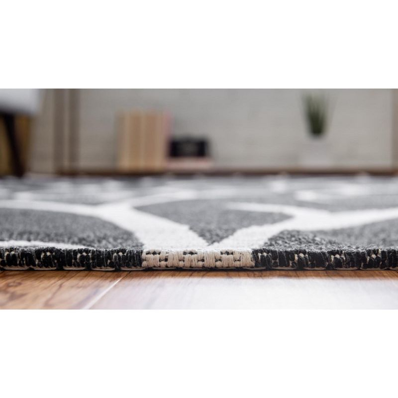 Unique Loom 4' 2 x 6' 0 Black Decatur Scroll Area Rug