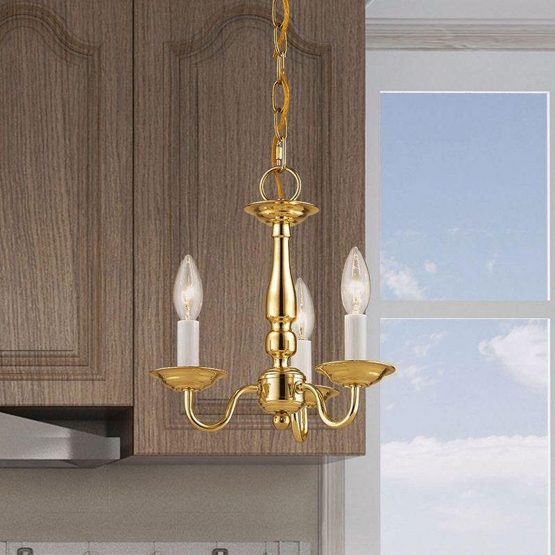 Livex Lighting Williamsburgh 3 - Light Chandelier in  Polished Brass