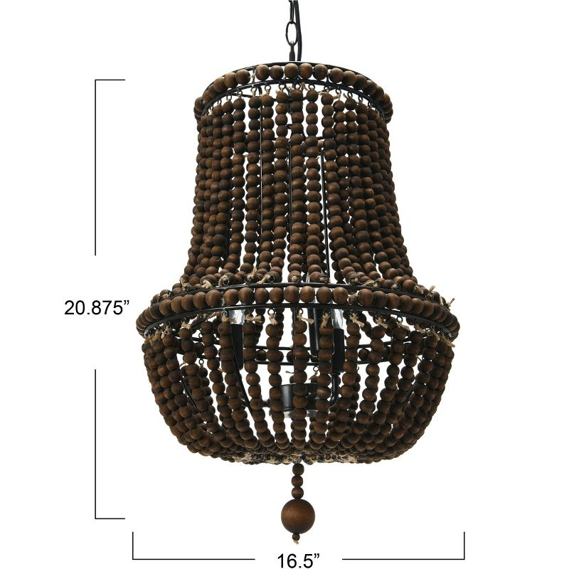 Storied Home Draped Wood Bead Chandelier