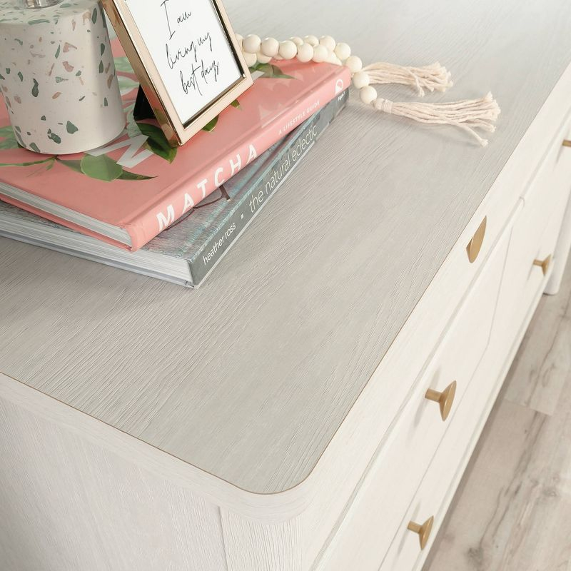 Dover Edge 6 Drawer Dresser Glacier Oak - Sauder: Vintage Style MDF Bedroom Storage with Metal Hardware
