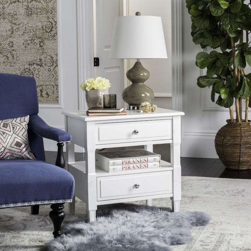 Jenson Night Stand - FOX6277A - White - Safavieh Couture