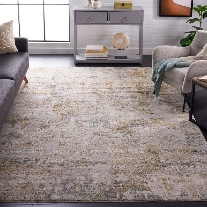 Adrianna ADN200 Machine Made Indoor Area Rug - Blue/Gold - 8'x10' - Safavieh