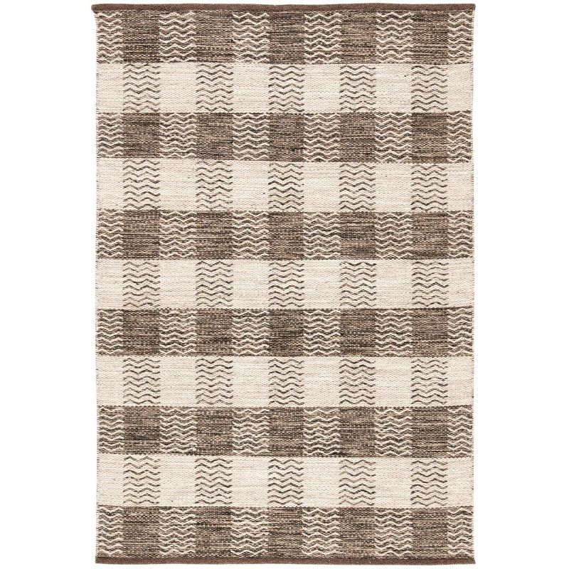 Kilim KLM351 Hand Woven Area Rug - Light Grey/Brown - 4'x6' - Safavieh