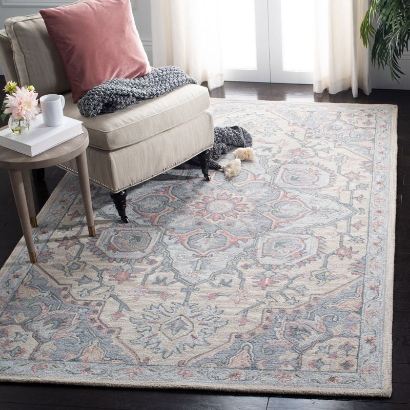 Heritage HG922 Hand Tufted Area Rug - Beige/Blue - 3'x5' - Safavieh.