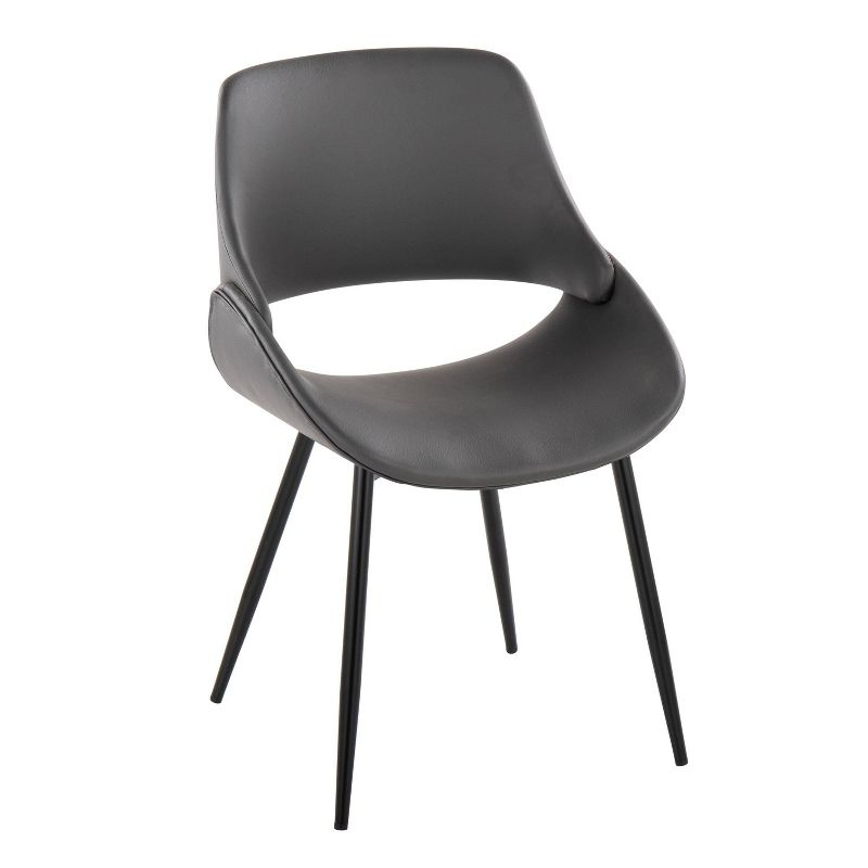 Set of 2 Fabrico Dining Chairs Black/Gray - LumiSource: Upholstered Metal Frame, Contemporary Style
