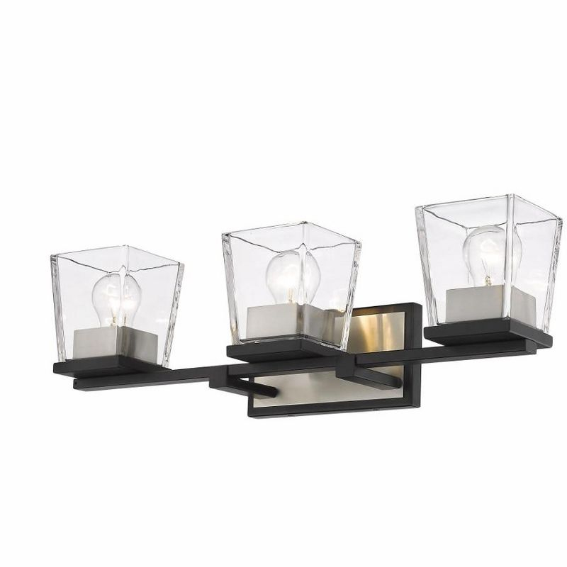 Z-Lite Bleeker Street 3 - Light Vanity in  Matte Black/Brushed Nickel