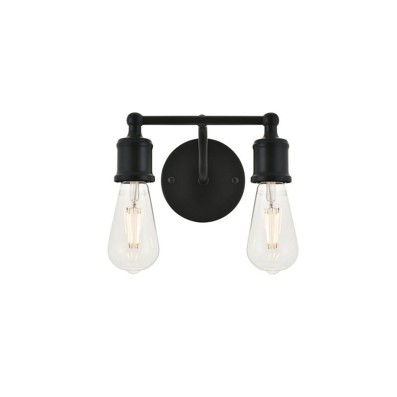 Elegant Lighting Serif 2 light black Wall Sconce