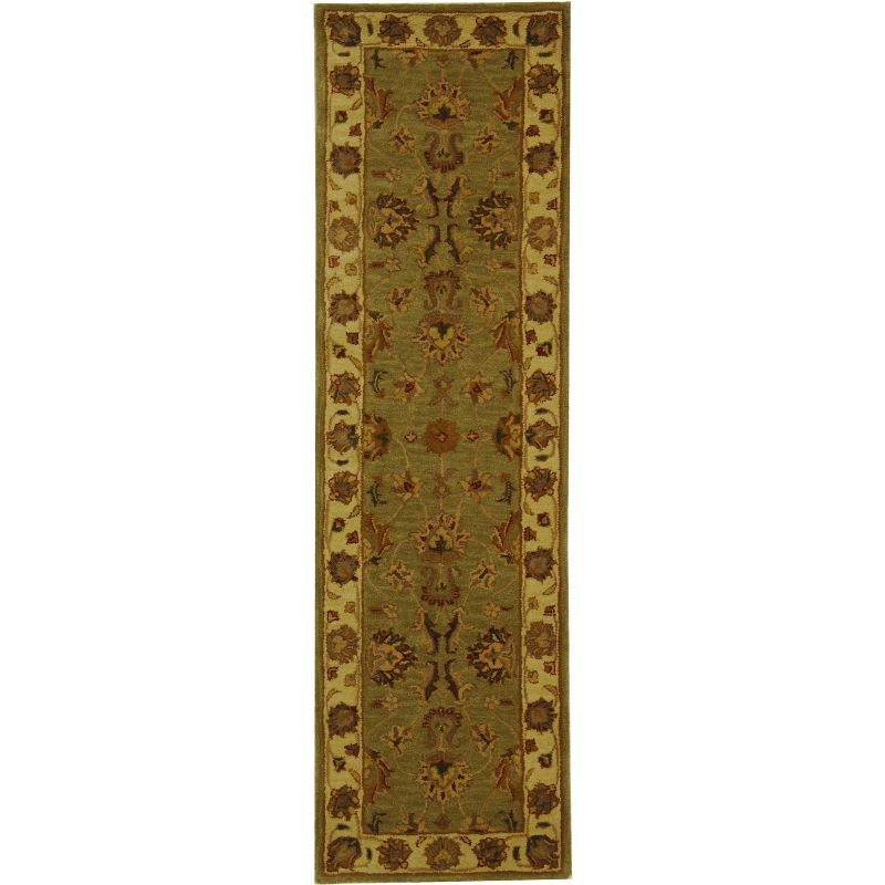Heritage HG343 Hand Tufted Runner Rug - Green/Gold - 2'3"x20' - Safavieh.
