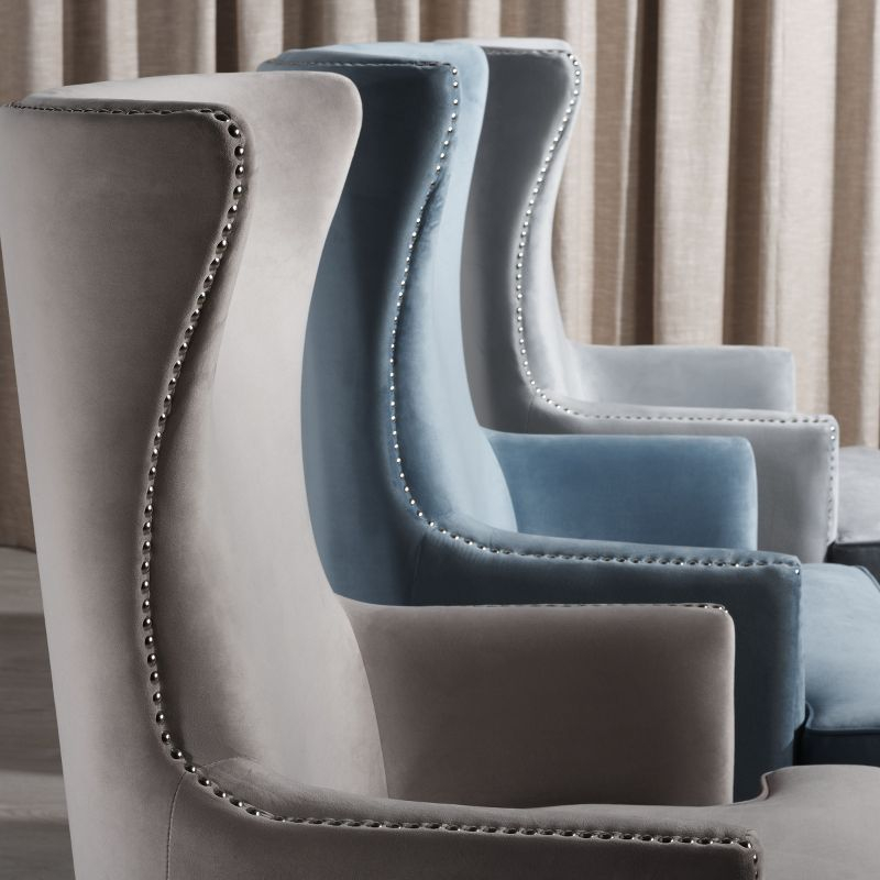 Geode Modern Wingback Chair - SFV4745 - Light Blue - Safavieh Couture