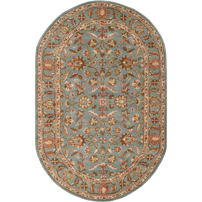 Heritage HG969 Hand Tufted Area Rug - Blue/Blue - 5'x8' Oval - Safavieh.