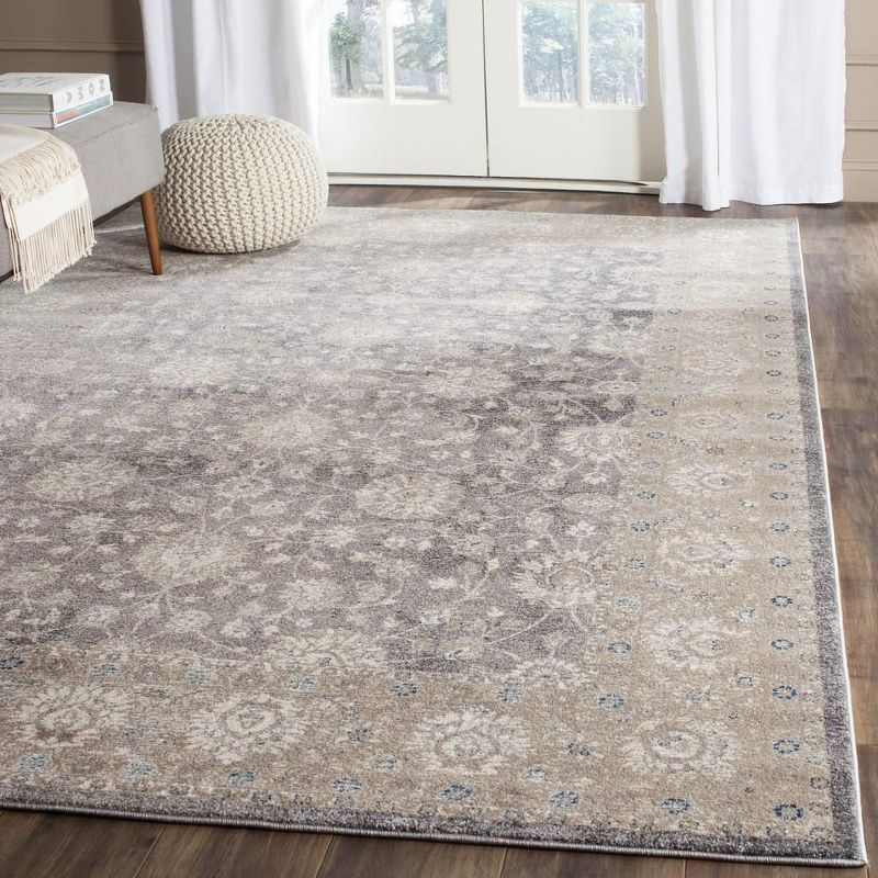 Sofia SOF330 Power Loomed Area Rug - Ivory/Grey - 5'1"x7'7" - Safavieh.