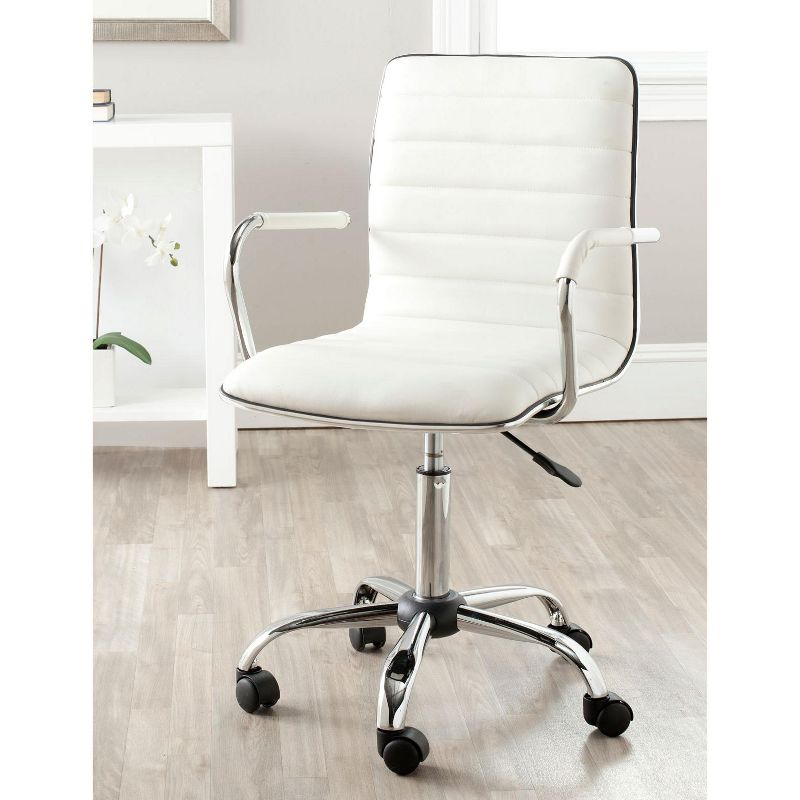 Jonika Swivel Desk Chair - White - Safavieh