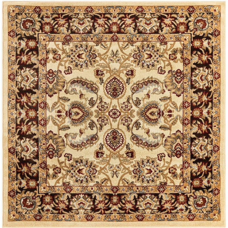 Unique Loom 6' 1 x 6' 1 Square Cream Voyage Asheville Area Rug