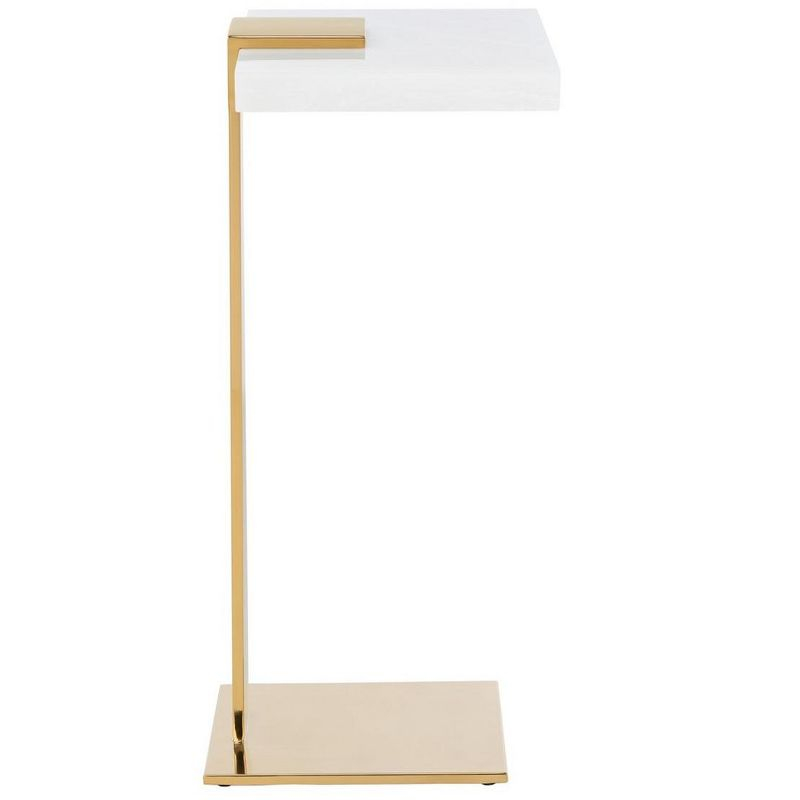Mars Acrylic Drink Table - White/Brass - Safavieh.