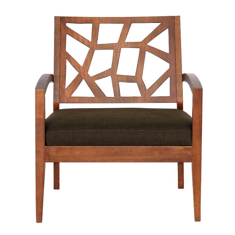 Jennifer Modern Lounge Chair Dark Brown - Baxton Studio: Danish Style, Upholstered, Walnut Veneer, Indoor Use