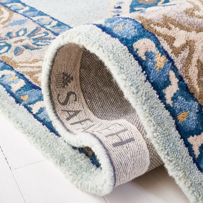 Antiquity AT66 Hand Tufted Indoor Area Rug - Turquoise/Silver - 6'x6' - Safavieh