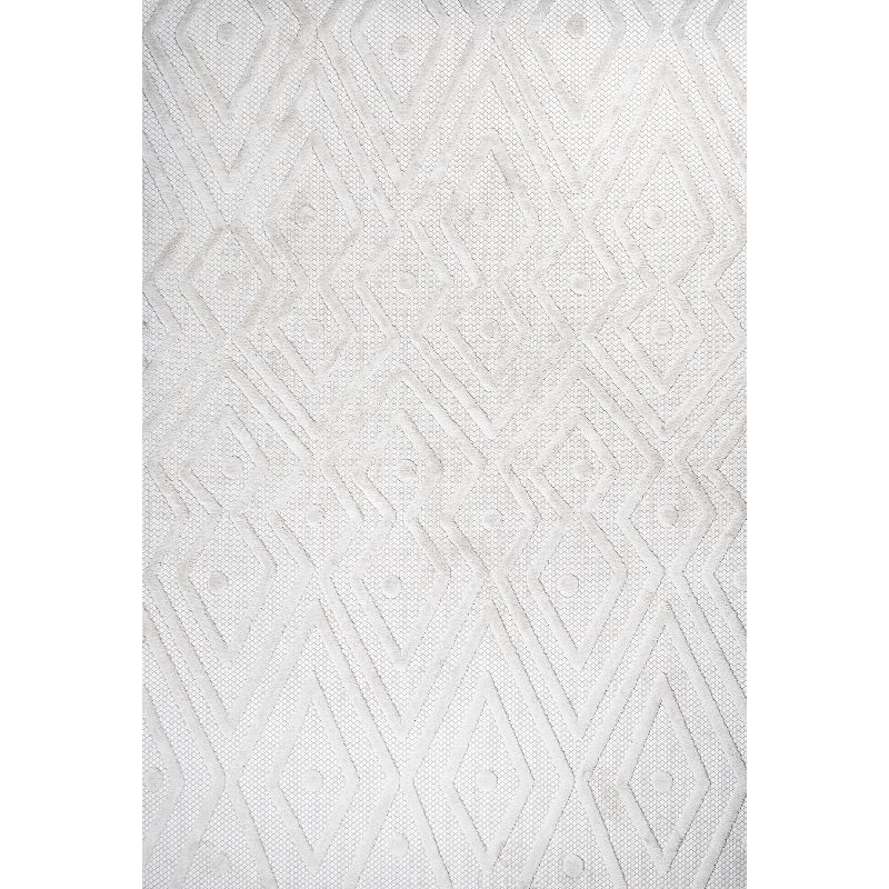 5'x8' Balansat Moroccan Diamond Indoor/Outdoor Area Rug, Ivory - JONATHAN Y