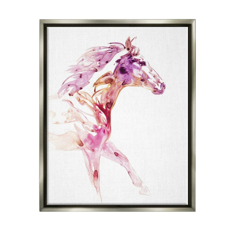 Stupell Industries Abstract Pink Horse GallopingFloater Canvas Wall Art, 17 x 21