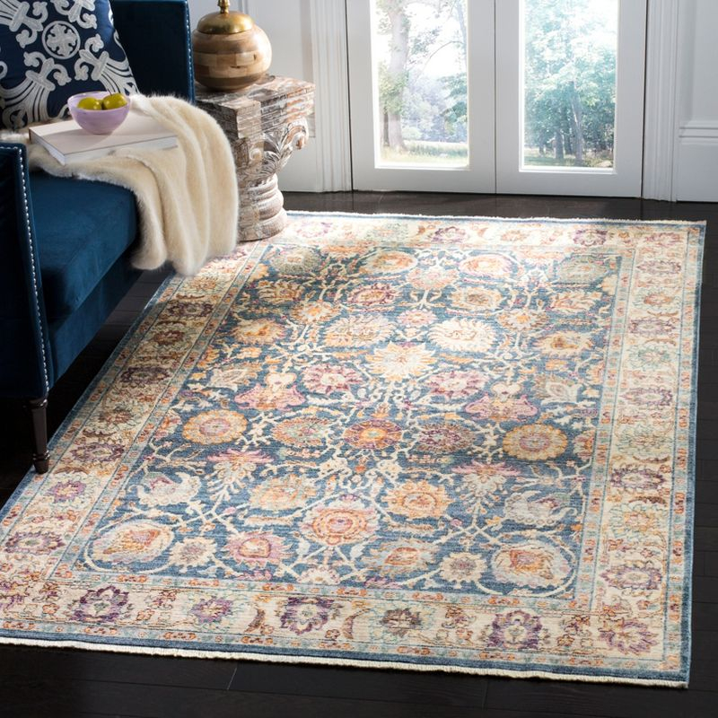 Illusion ILL710 Power Loomed Accent Rug - Blue/Creme - 3'x5' - Safavieh