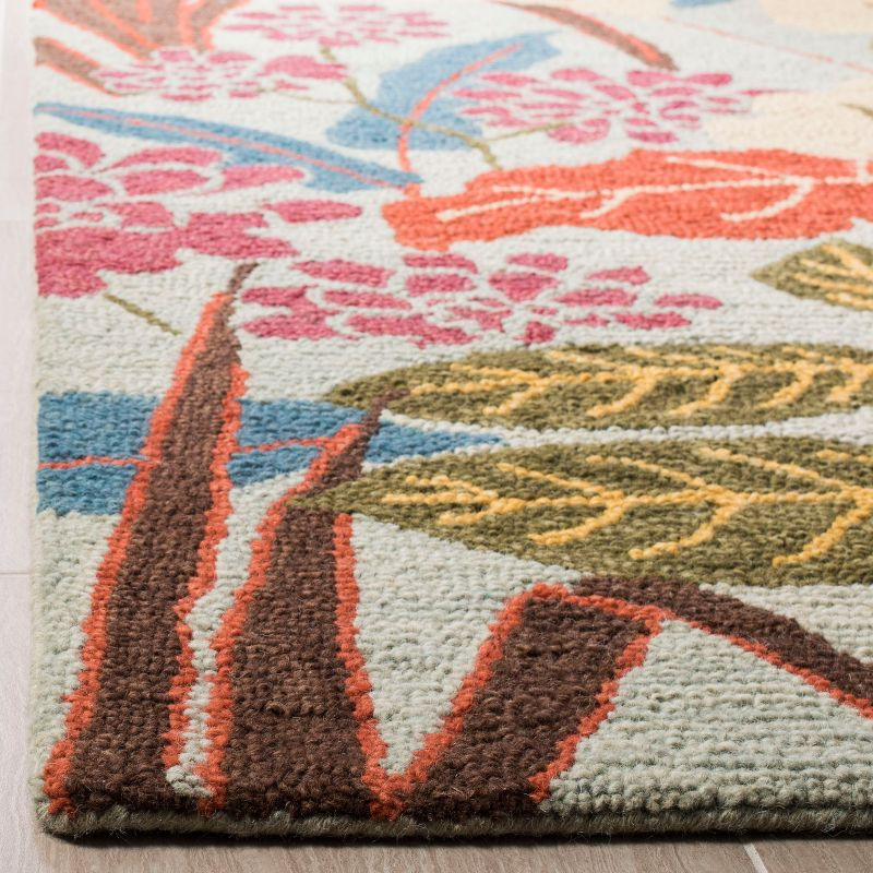 Blossom BLM674 Hand Hooked Runner Rug - Blue/Multi - 2'6"x12' - Safavieh.