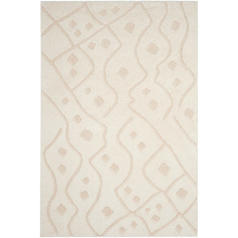 Sparta Shag SPG511 Power Loomed Indoor Area Rug - Ivory/Beige - 5'1"x7'6" - Safavieh