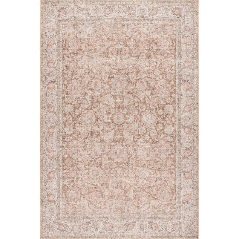 Nuloom Hillstone Collection Glenette Traditional Vintage Medallion Area Rug, 10' x 13', Ivory