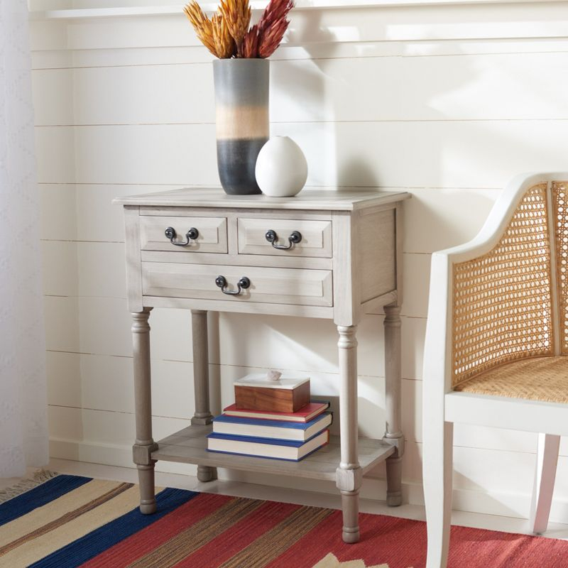 Primrose 3 Drawer Console Table - Greige - Safavieh