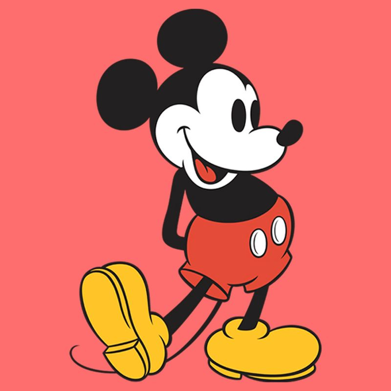 Boy's Disney Mickey Mouse Large Pose  Performance Tee - Red Heather - Small