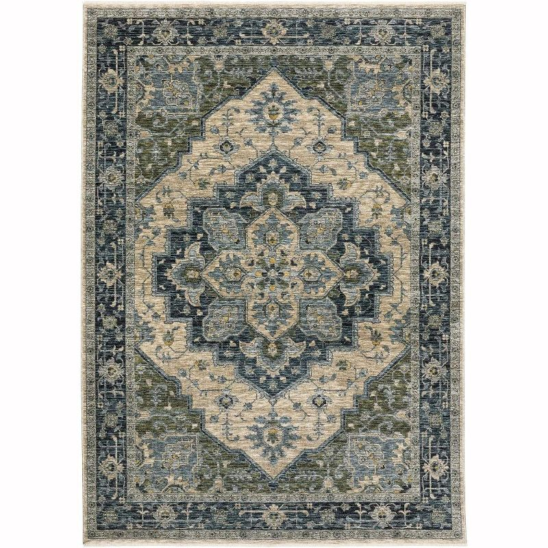 Oriental Weavers Aberdeen 051G1 Blue/ Tan Indoor Area Rug - 3'3" x 5'