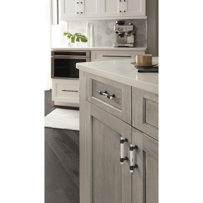 Amerock Glacio 3 inch (76mm) Center-to-Center Clear/Black Bronze Cabinet Pull