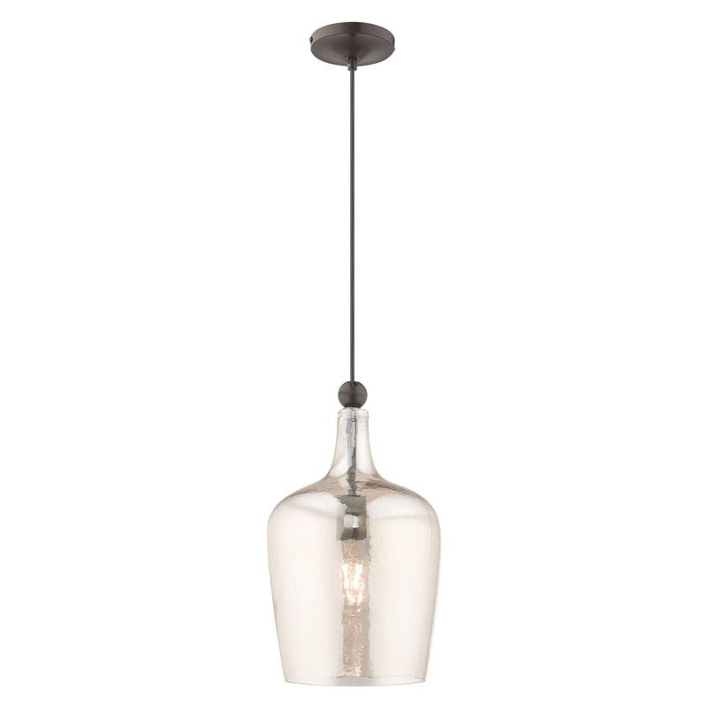 Livex Lighting Art Glass 1 - Light Pendant in  English Bronze