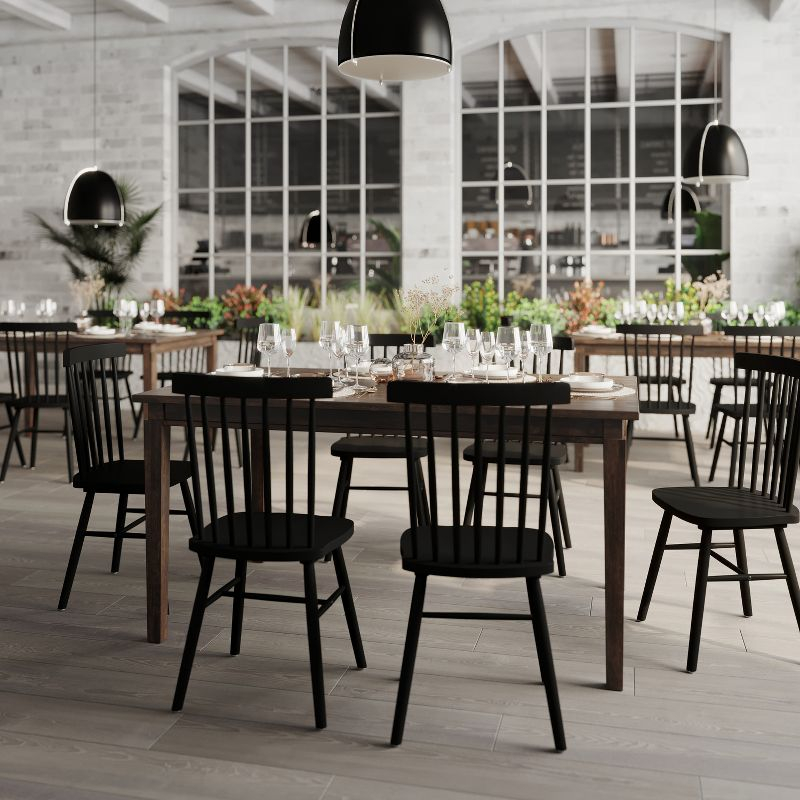 Flash Furniture Henry 60" Solid Wood Dining Table, Commercial Grade Heavy Duty Rectangle Wood Table for 6, Wenge Matte Finish