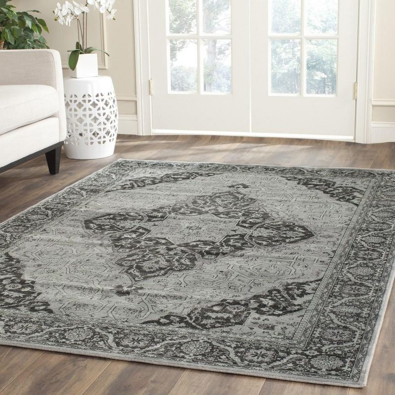 Vintage VTG159 Power Loomed Indoor Skid-Resistant Area Rug - Light Blue/Multi - 5'3"x7'6" - Safavieh