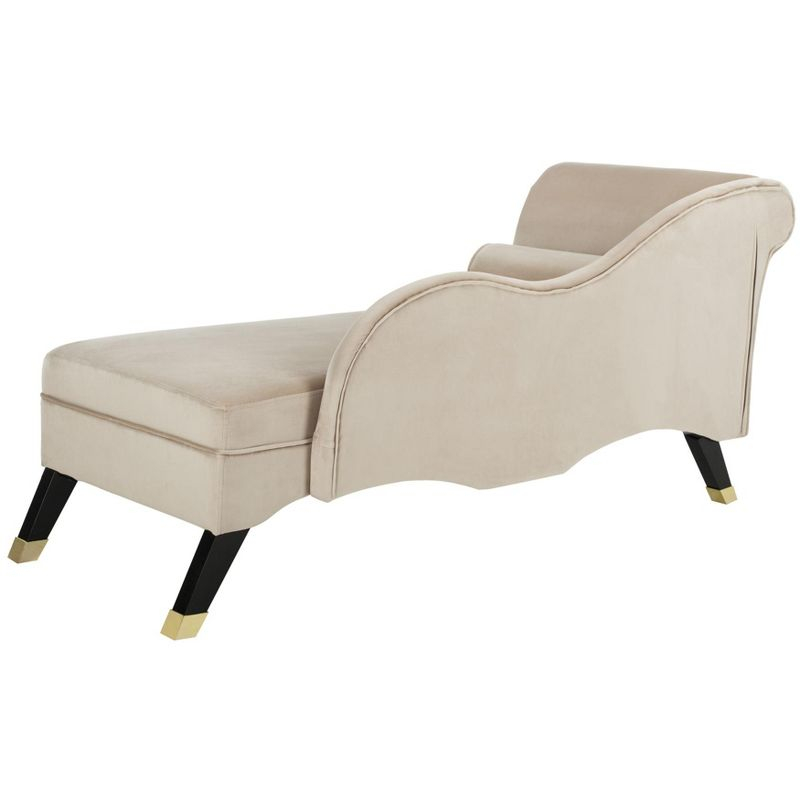 Caiden Chaise - FOX6284 - Tan/Black - Safavieh