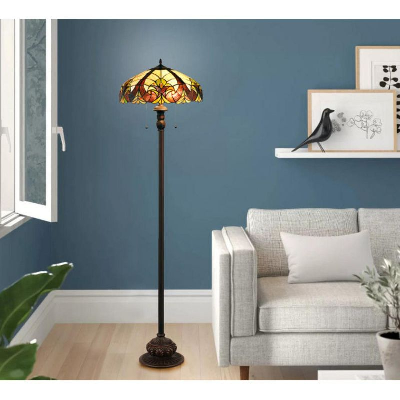 Chloe Lighting Liaison Tiffany-style 2 Light Victorian Floor Lamp 18" Shade