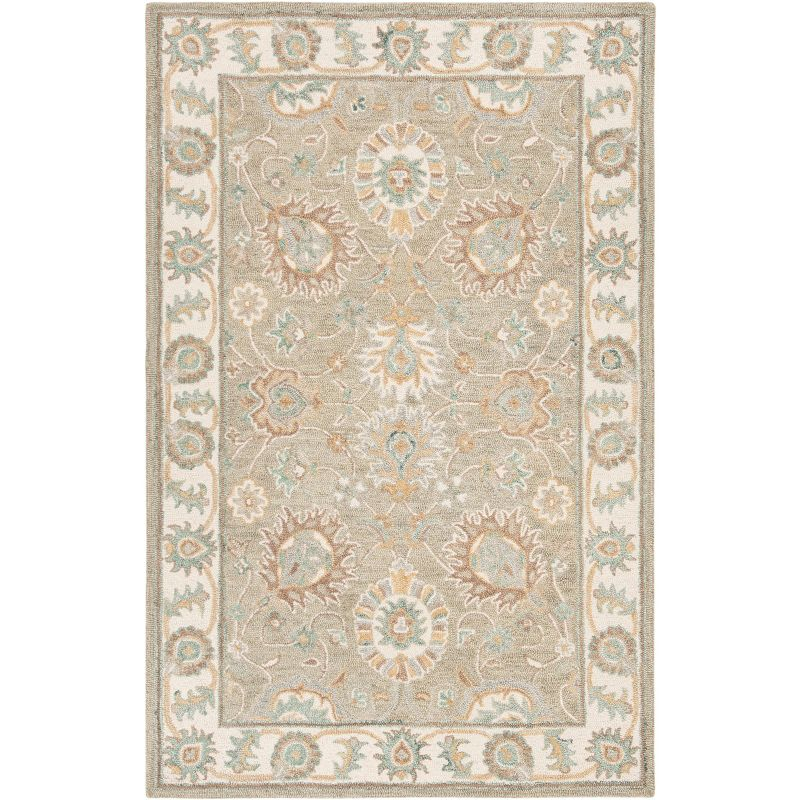 Blossom BLM702 Hand Tufted Area Rug - Sage/Ivory - 5'x8' - Safavieh.