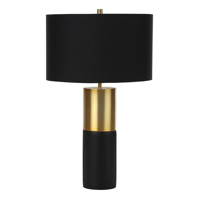 Monarch Specialties Lighting 25inchH Table Lamp Black Concrete Black Shade Contemporary