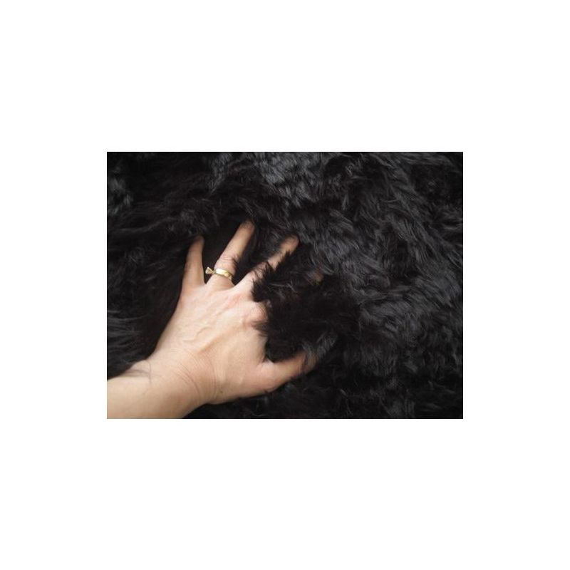 Walk on Me Faux Fur Super Soft Rug With Non-slip Backing 2'x4' Black