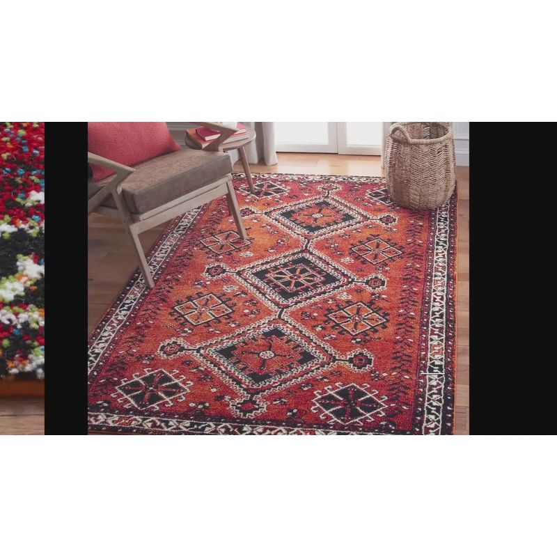 Vintage Hamadan VTH293 Power Loomed Area Rug - Blue/Black - 5'3"x7'6" - Safavieh.