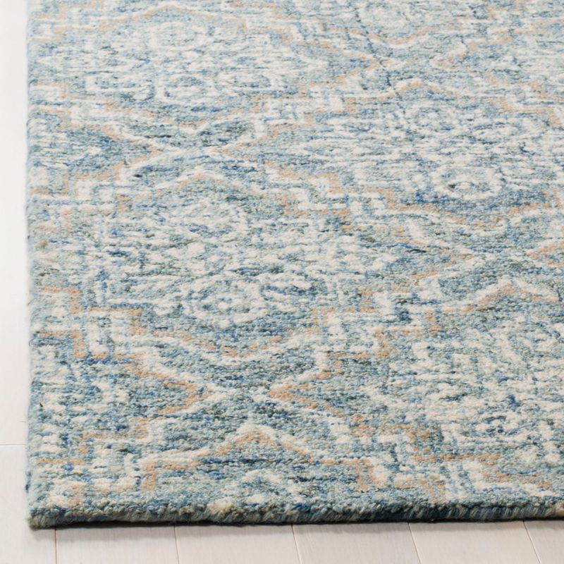 Abstract ABT201 Handmade Indoor Area Rug - Blue/Grey - 6'x6' - Safavieh