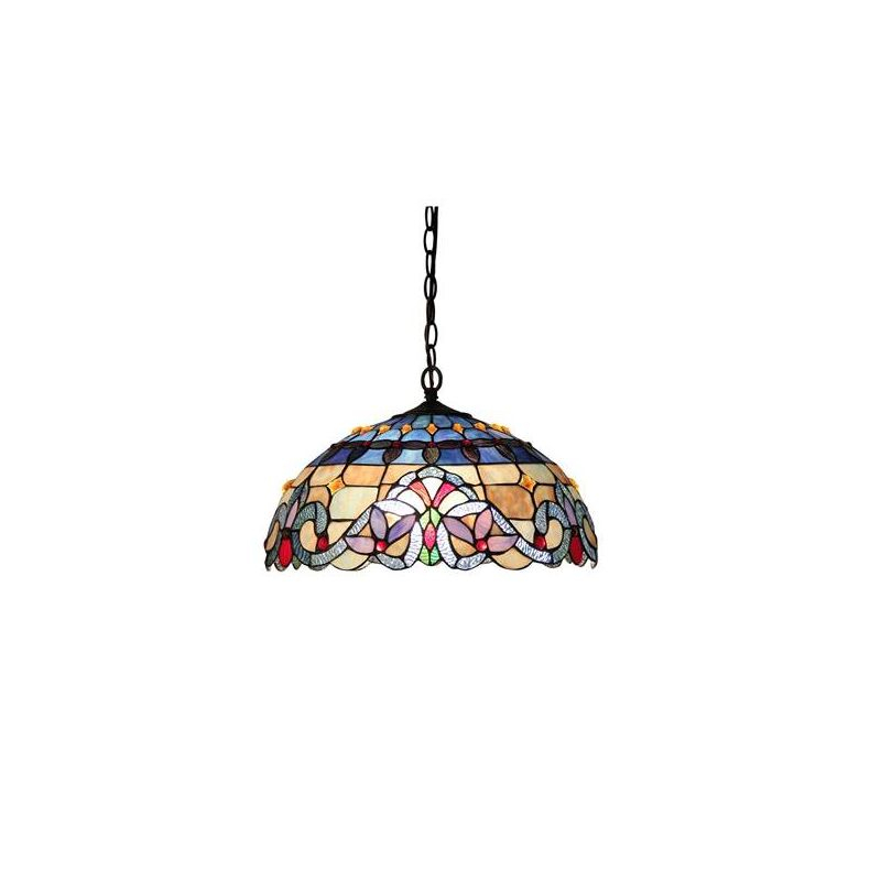 Chloe Lighting Grenville Tiffany-Style 2 Light Victorian Ceiling Pendant Fixture 18`` Shade