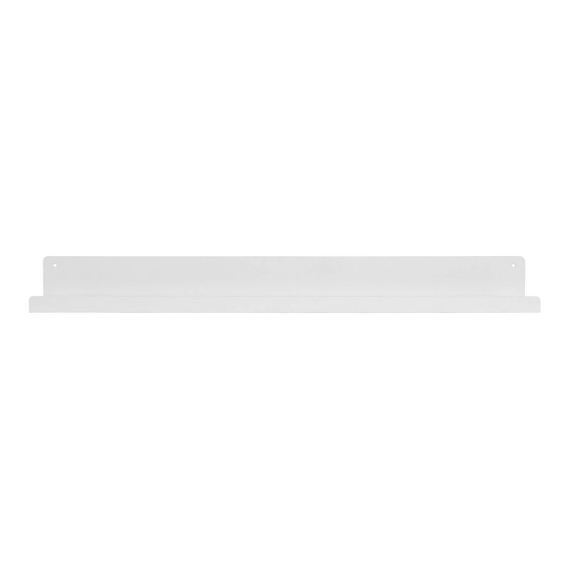 Kate & Laurel All Things Decor 36" x 5" Mezzo Modern Metal Ledge Shelf White: Wall Mounted, Includes Hardware
