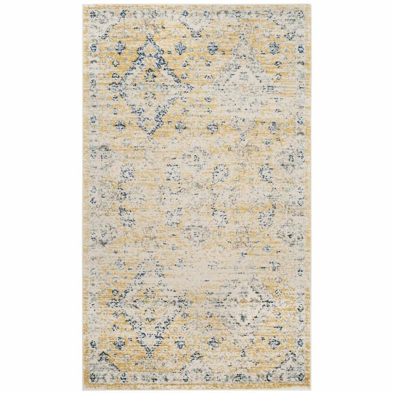 Evoke EVK224 Power Loomed Area Rug - Gold/Ivory - 4'x6' - Safavieh.