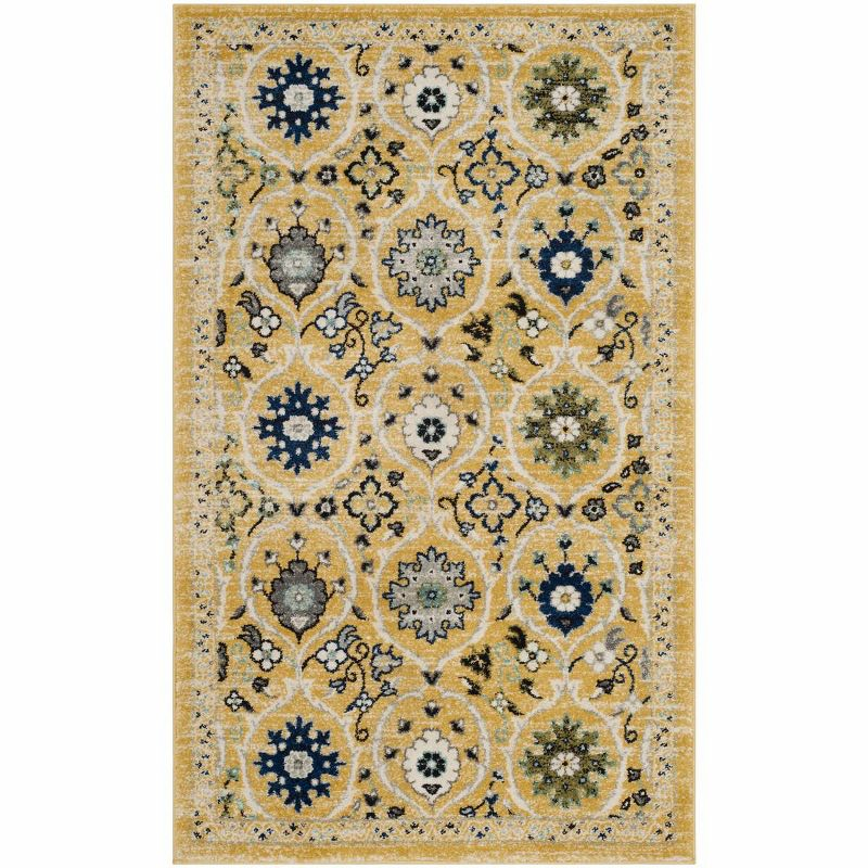 Evoke EVK210 Power Loomed Area Rug - Gold/Ivory - 4'x6' - Safavieh.