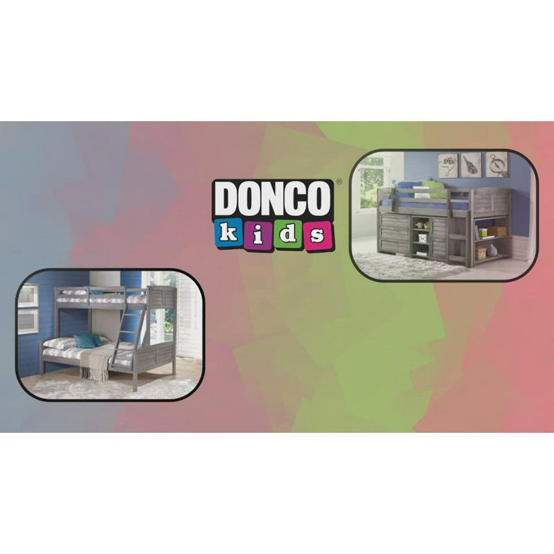 Donco Kids Star Gazer Twin Over Twin Grey & Blue House Bunkbed