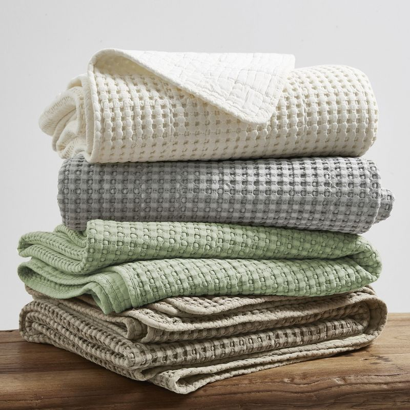 Mills Waffle Desert Green Twin Bedspread Set - Levtex Home
