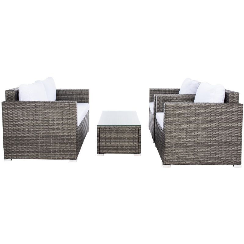 Machie 4Pc Living Set - Indoor/Outdoor - PAT7508 - Grey Brown/White - Safavieh