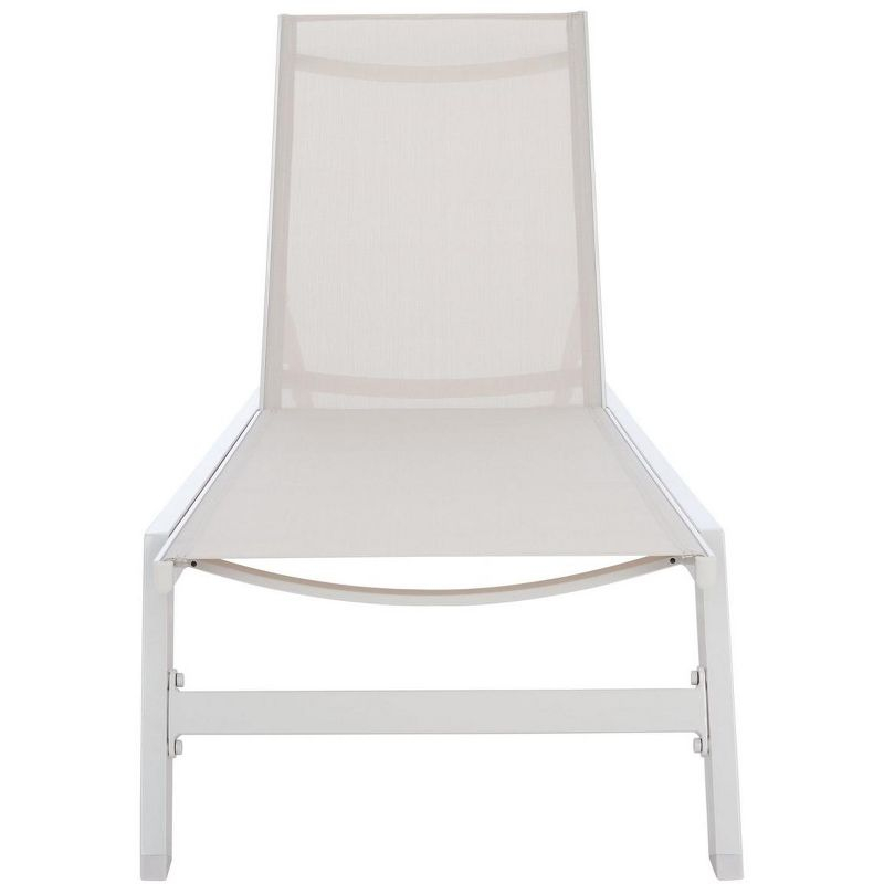Fionne Sunlounger - Outdoor - PAT9038 - White/Beige -Safavieh