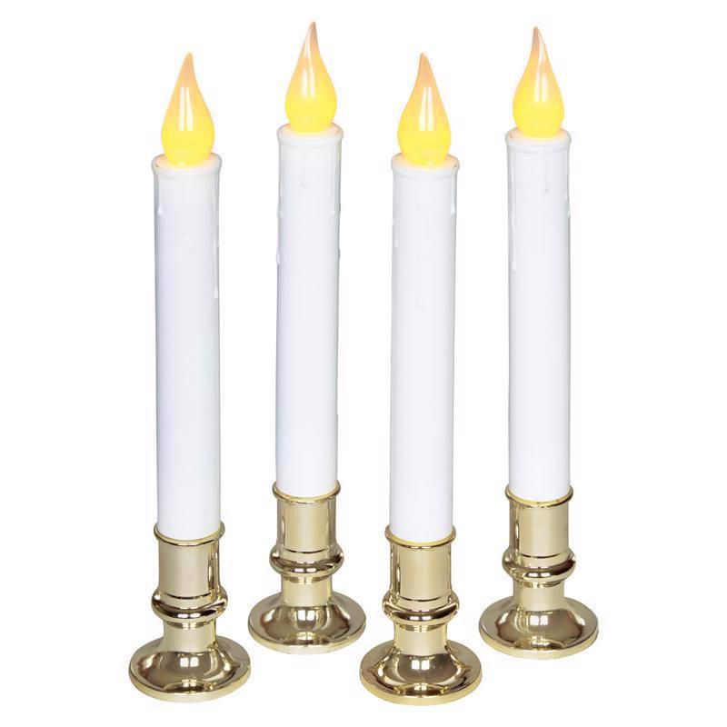 Celebrations LED Golden/White Flickering Candle 9 in. - 4/pack
