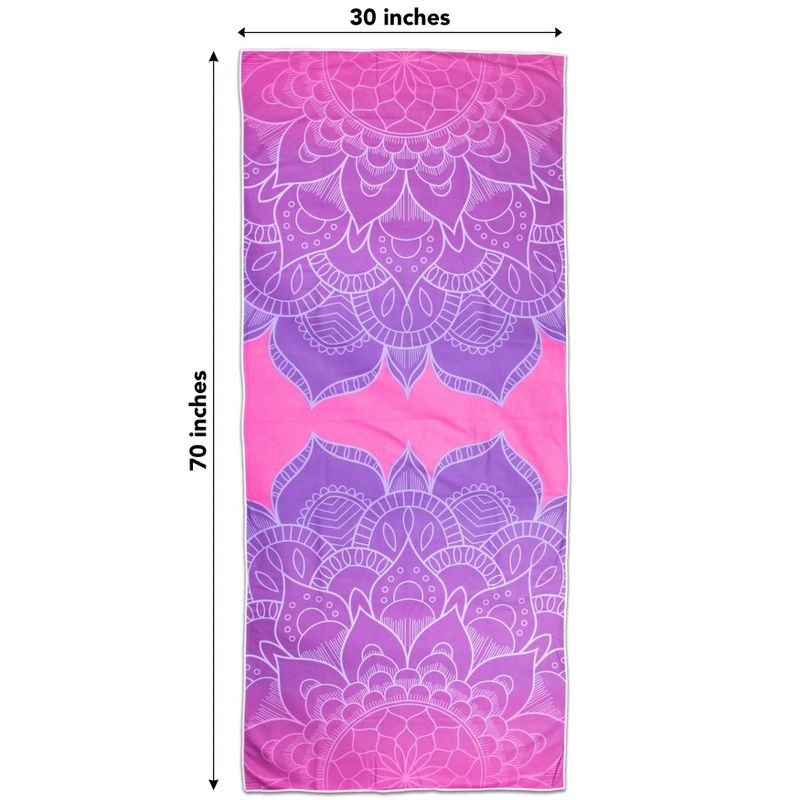 Arkwright Mandala Microfiber Beach Towels (30x70 in.) - Oversized Beach Towel Lightweight for Spa, Bath, Pool - Purple